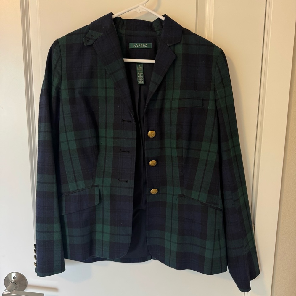 Lauren Ralph Lauren Tartan Plaid Blazer